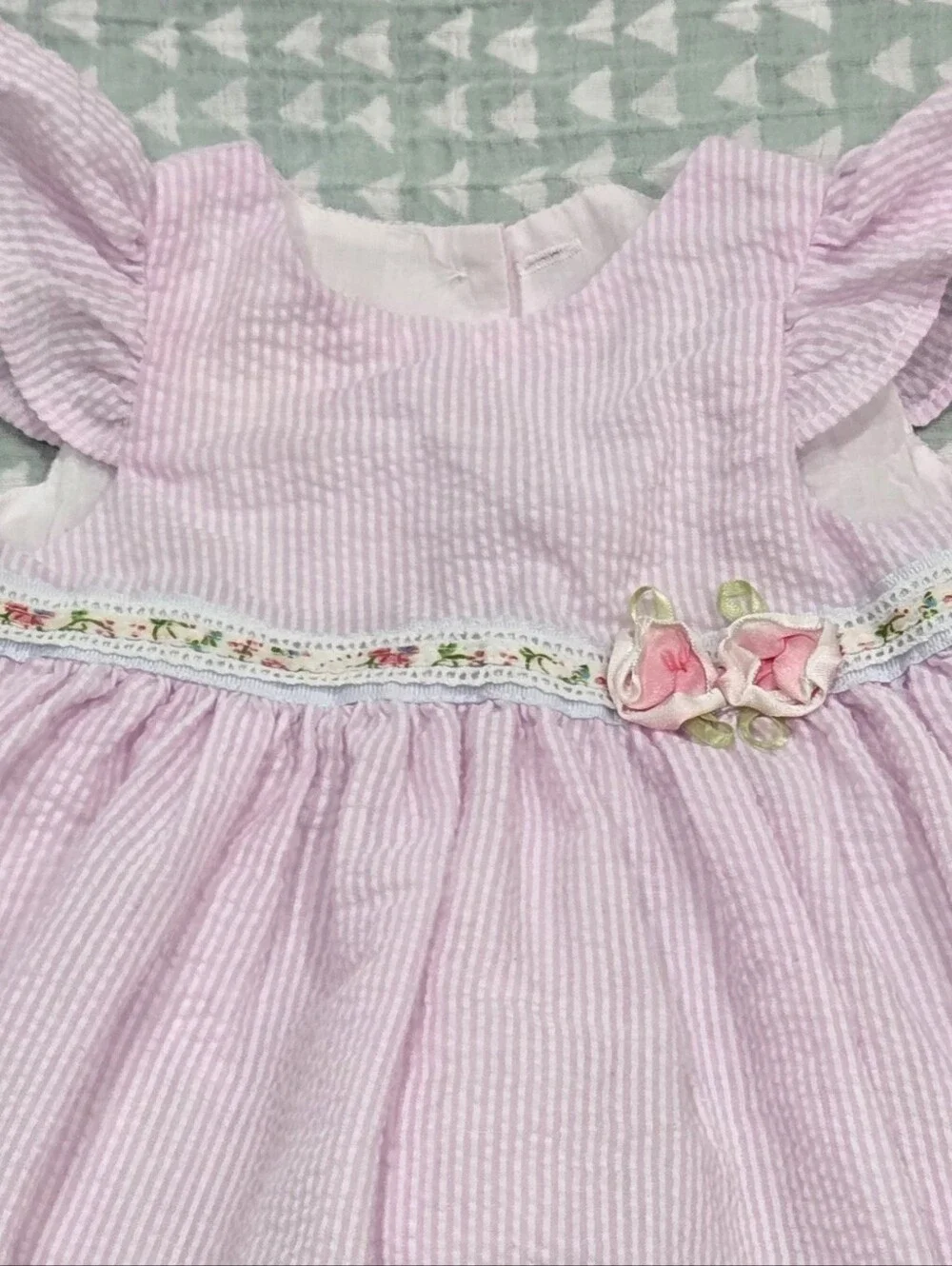 Laura Ashley Seersucker Dress - 3-6M